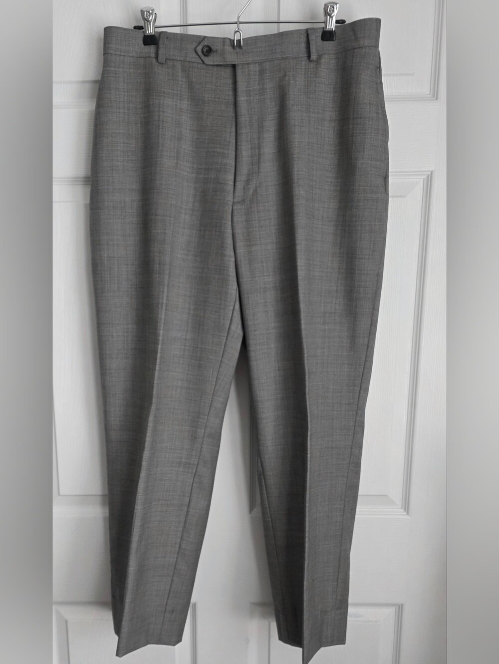 Pronto Uomo 100% Wool Grey Suit Pants Trousers 35 x 28.25 Flat Front Men's